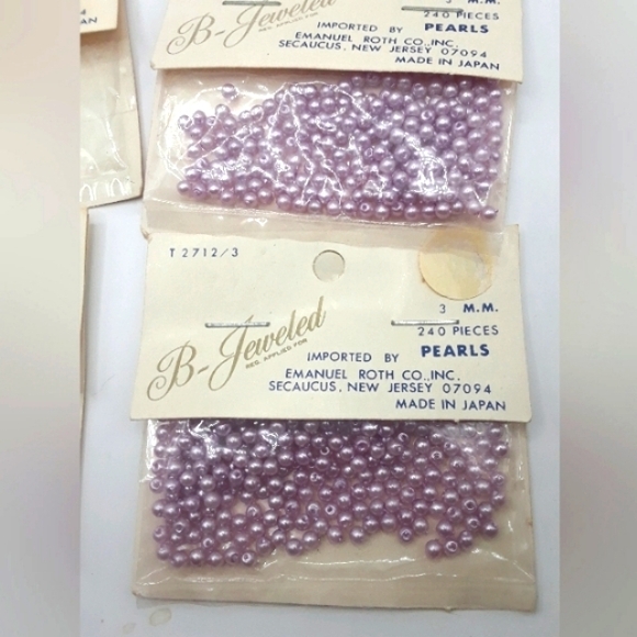 Vintage B-Jeweled Mini Beads Roth Co. 6 Paks Made in Japan - Picture 6 of 6